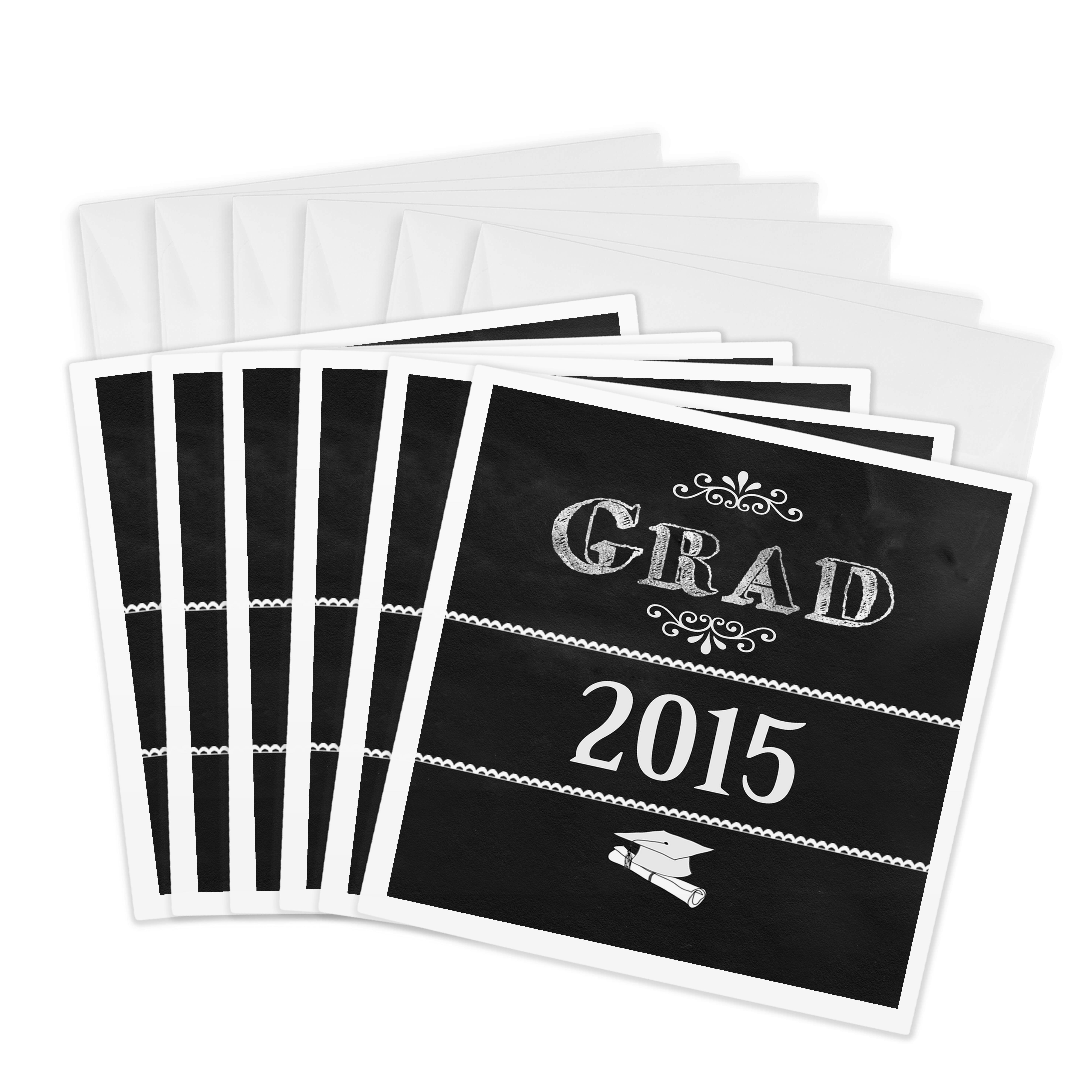 Drose Cap 3drose, 2015, Graduation Cap, and Diploma, Chalkboard Style, Black and ...