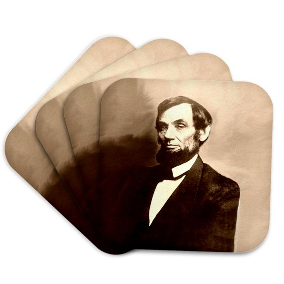 3drose, Abraham Lincoln, Set of 4 Coasters - Soft