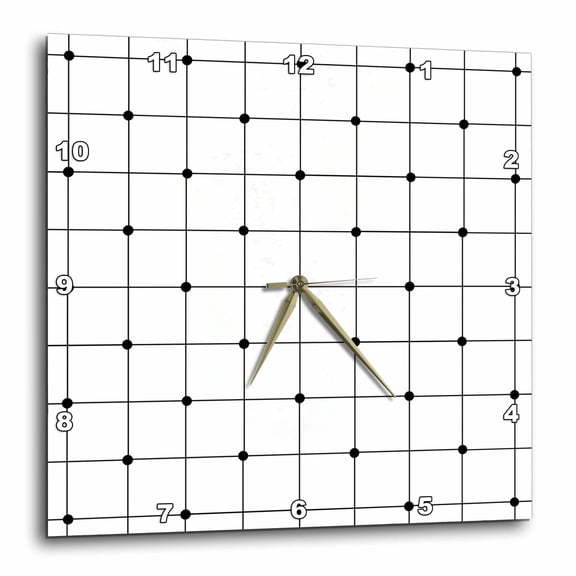 3drose, Abstract Connect the Dots Box Outline, 13x13 Wall Clock