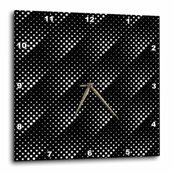 3drose, Abstract Dot Pattern Background - Monochrome Vector Design, 15x15 Wall Clock