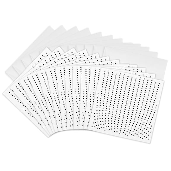 3drose, Abstract Geometrical Halftone Circle Pattern Background Design, 12 Greeting Cards with Envelopes