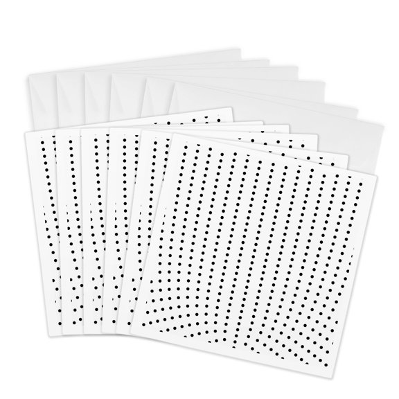3drose, Abstract Geometrical Halftone Circle Pattern Background Design, 6 Greeting Cards with Envelopes
