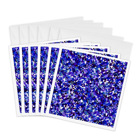 3drose, Abstract Geometrical Triangular Mosaic Pattern Background Design, 6 Greeting Cards with Envelopes