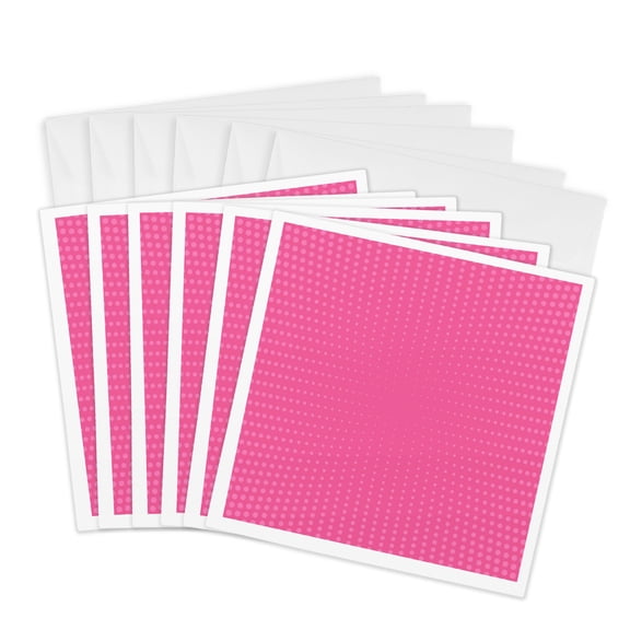 3drose, Abstract Halftone Round Circle Pattern Background, 6 Greeting Cards with Envelopes
