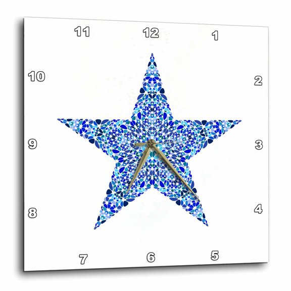 3drose, Abstract Isolated Geometrical Petal Ornament Star Polygon, 10x10 Wall Clock