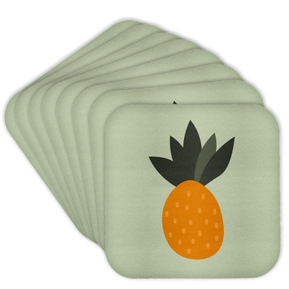 3drose, Abstract Pineapple Design, Set of 8 Coasters - Cork