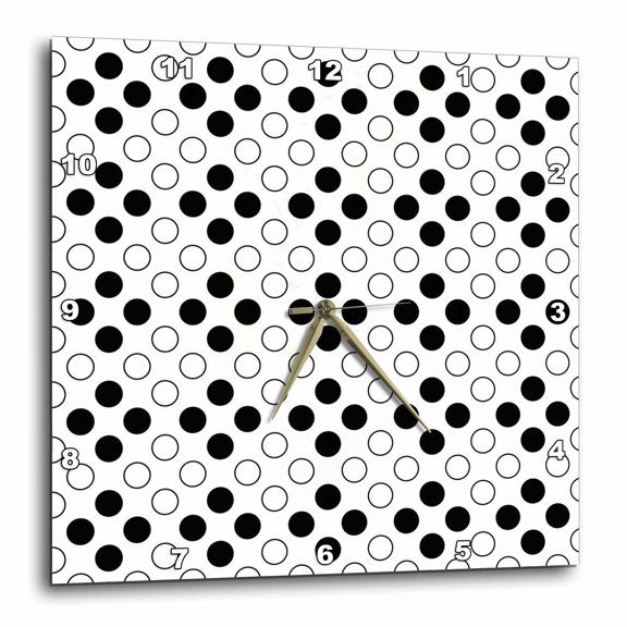 3drose, Abstract Seamless Circle Pattern Background - Monochrome Vector Design, 15x15 Wall Clock