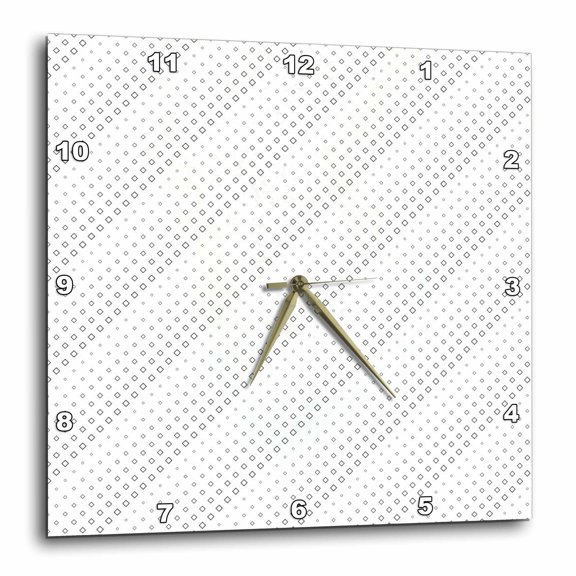 3drose, Abstract Square Pattern Background - Black and White Vector Design, 15x15 Wall Clock