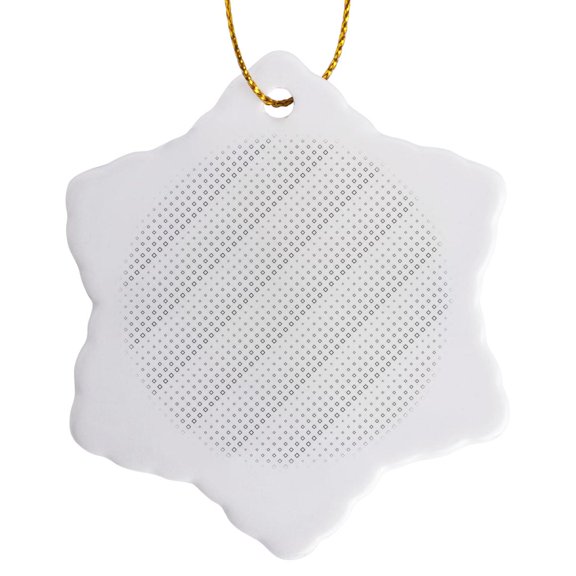 3drose, Abstract Square Pattern Background - Black and White Vector Design, 3 inch Snowflake Porcelain Ornament