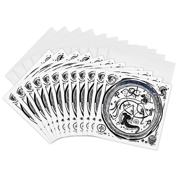 3drose, Abstract Zodiac Constellation Ophiuchus or Snake Bearer Made by Ai, 12 Greeting Cards with Envelopes