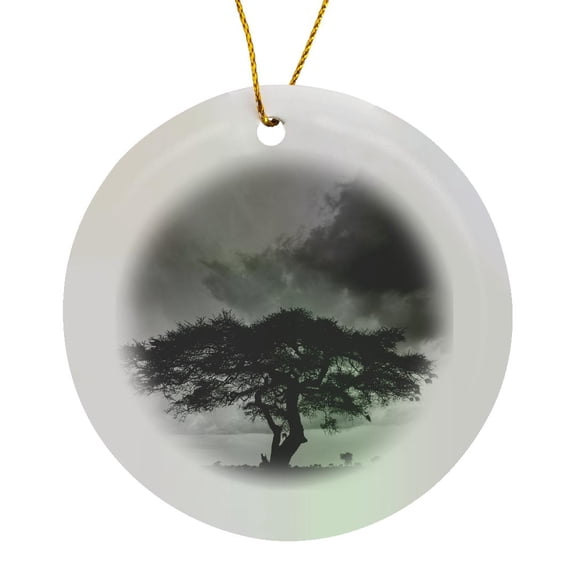 3drose, Acacia Tree, Serengeti Np, Tanzania., Circle Porcelain Ornament