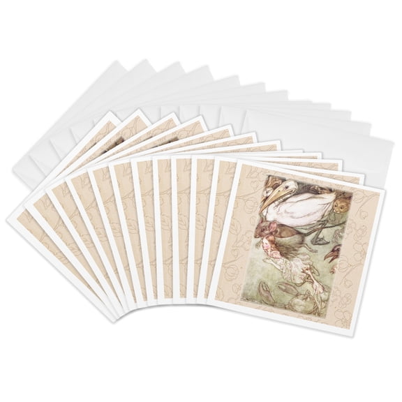 3drose, Adventures in Alice in Wonderland, 12 Greeting Cards with Envelopes