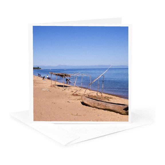 3drose, Africa. Malawi. Cape Maclear. Lake Malawi, Beach Scene-af25 Rsw0088 - Roy Schwarz, 1 Greeting Card with Envelope