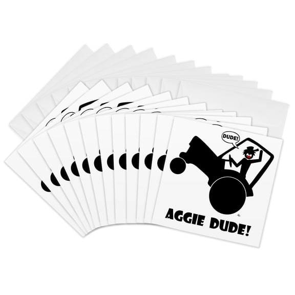 3drose, Aggie Dude Tractor Wheelie Image 1, 12 Greeting Cards with Envelopes