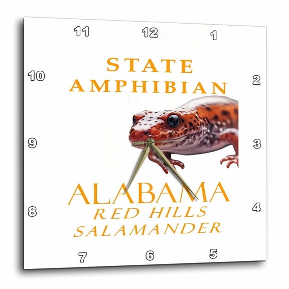 3drose, Alabama Territory Amphibian the Red Hills Salamander, 15x15 Wall Clock
