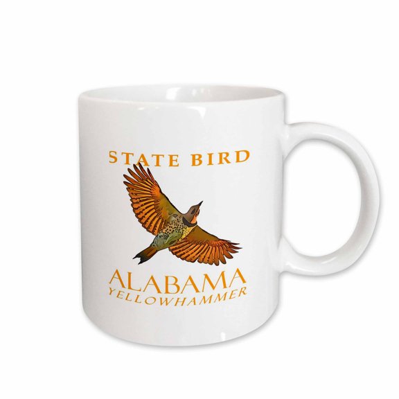 3drose, Alabama Territory Bird the Yellowhammer Bird, 15oz Mug