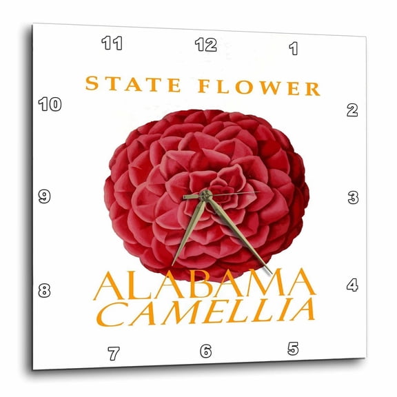 3drose, Alabama Territory Flower Camellia Japonica, 10x10 Wall Clock