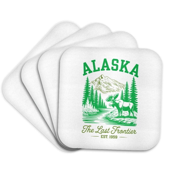 3drose, Alaska State, the Usa. the Last Frontier. Established in 1959, Gift, Set of 4 Coasters - Soft