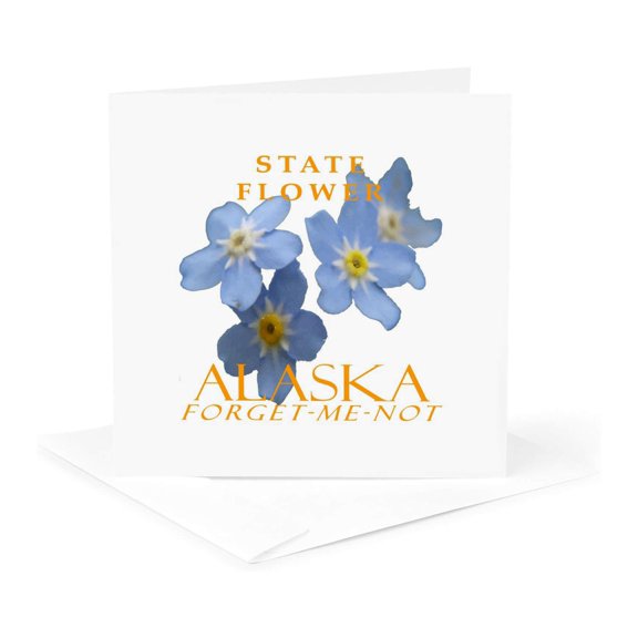 3drose, Alaska Territory Flower the Forget-me-not, 1 Greeting Card with Envelope