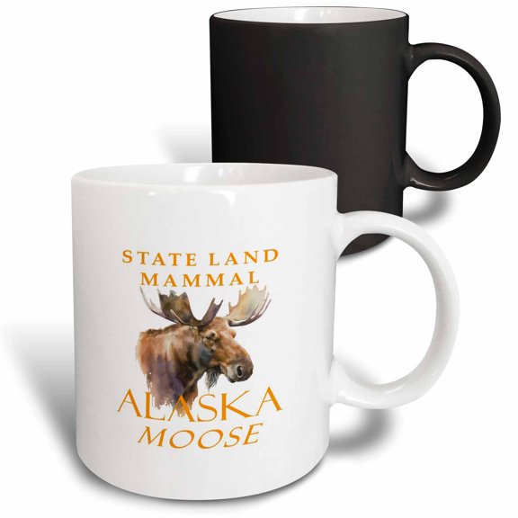 3drose, Alaska Territory Land Mammal the Moose, 11oz Magic Transforming Mug