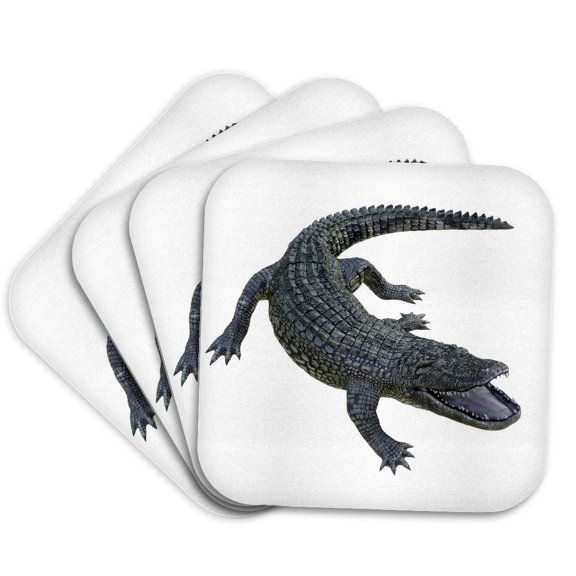 3drose, Alligator Spinning to the Left, Set of 4 Coasters - Soft