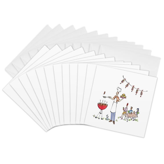 3drose, Almost Barbecue Time, 12 Greeting Cards with Envelopes