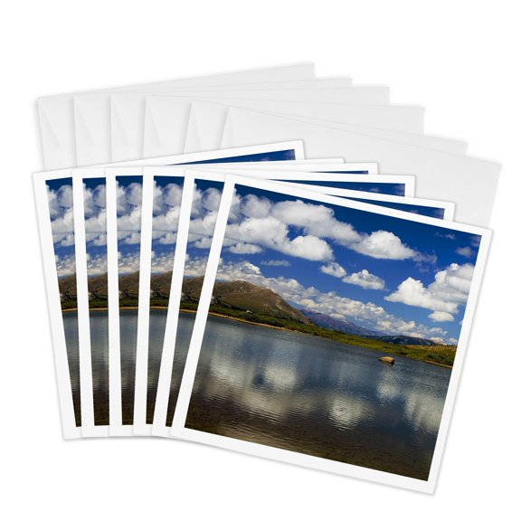 3drose, Alpine Lake on the Continental Divide, 6 Greeting Cards with Envelopes