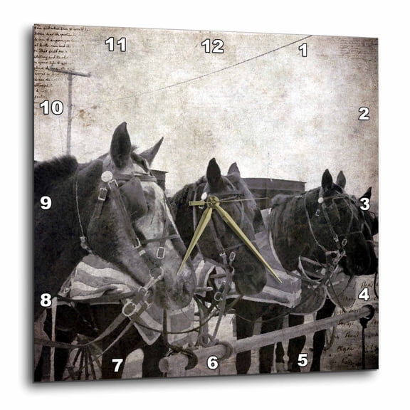 3drose, Amish Hitching Post, 10x10 Wall Clock