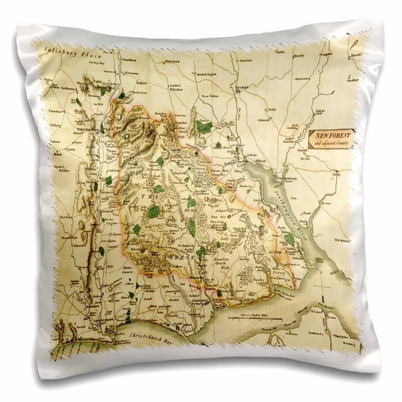 3drose, Ancient Fantasy Map, 16x16 inch Pillow Case