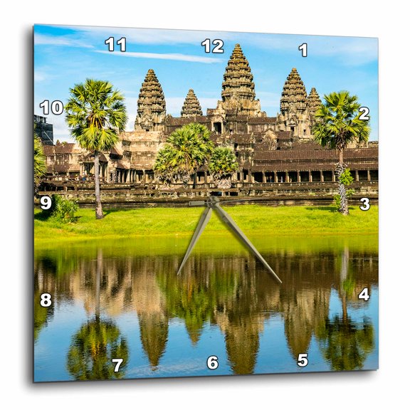 3drose, Angkor Wat, Angkor, Cambodia, 10x10 Wall Clock
