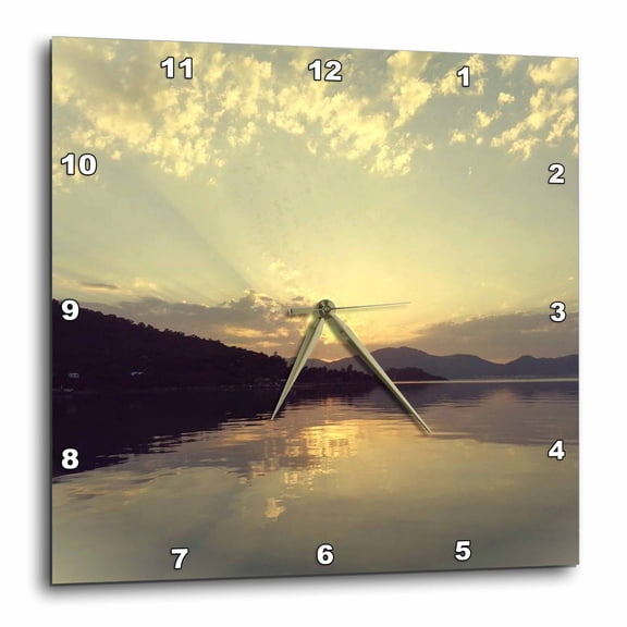 3drose, Another Day Antique Seventies Style Coast Photography, 10x10 Wall Clock