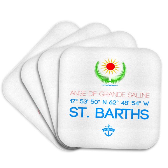 3drose, Anse De Grande Saline, St. Barths, Saint Barthelemy. Travel Gift, Set of 4 Coasters - Soft