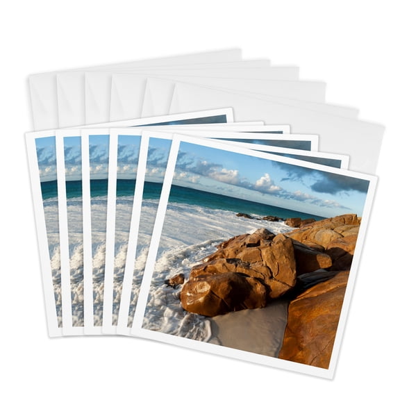 3drose, Anse Victorin, Fregate Island, Seychelles, 6 Greeting Cards with Envelopes