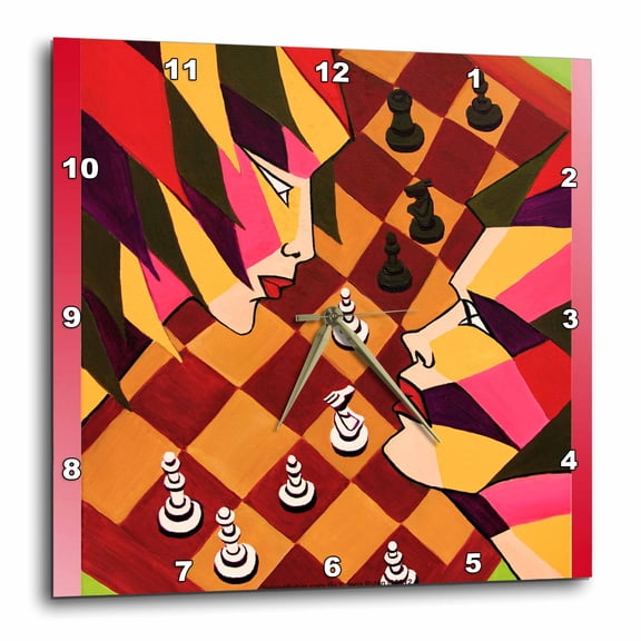 3drose, Anybody as Chess Players Can Appreciate Competition Not Just About the Board Game but Game of Life, 15x15 Wall Clock