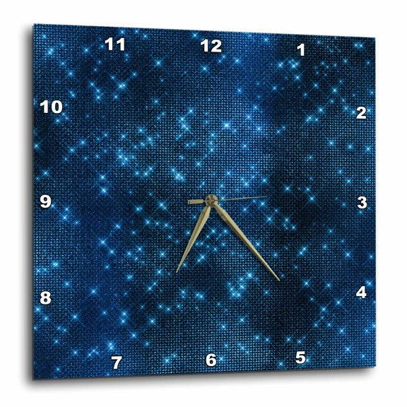 3drose, Aqua Faux Sparkle, 10x10 Wall Clock