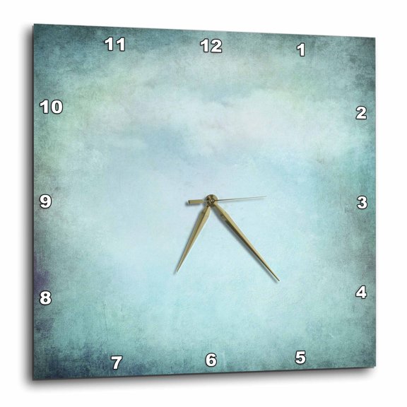 3drose, Aqua Green Grunge Color, 13x13 Wall Clock