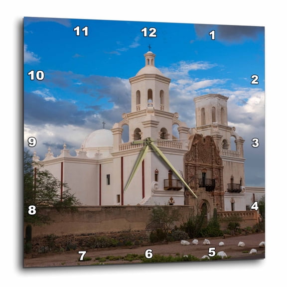 3drose, Arizona, Tucson, Mission San Xavier Del Bac, 13x13 Wall Clock