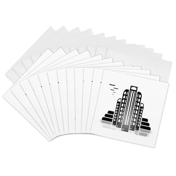 3drose, Art Deco New York City, 12 Greeting Cards with Envelopes
