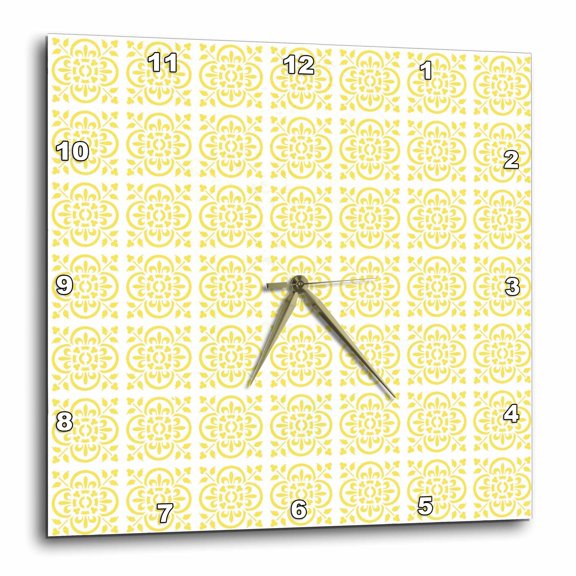3drose, Art Deco Style Repeat Pattern Cream, 15x15 Wall Clock
