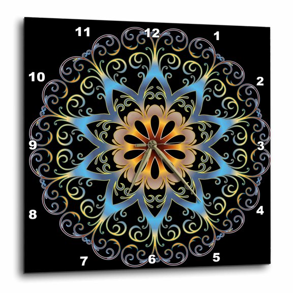 3drose, Asia Buddha Mandala Symbol, 15x15 Wall Clock