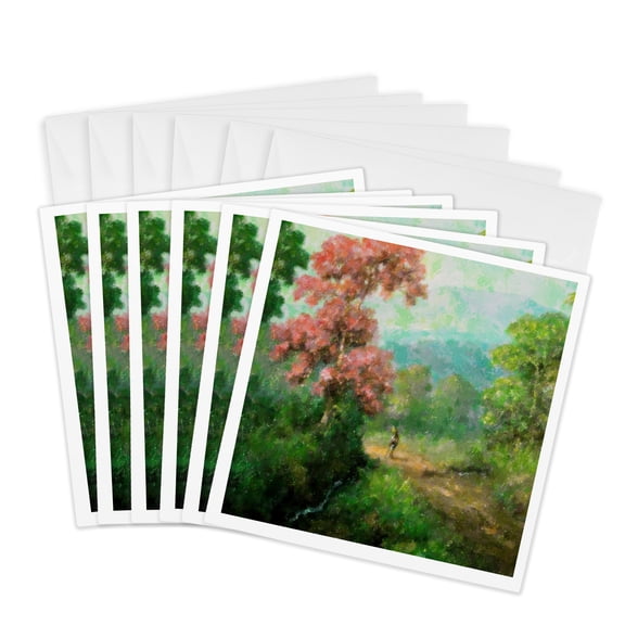 3drose, Asian Landscape, 6 Greeting Cards with Envelopes