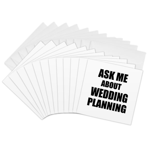 3drose, Ask Me About Wedding Planning - Planner Advert - Advertising Your Work - Advertise Self-promotion, 12 Greeting Cards with Envelopes