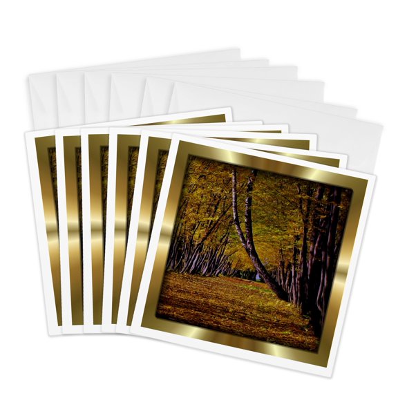 3drose, Autumn Avenue, 6 Greeting Cards with Envelopes