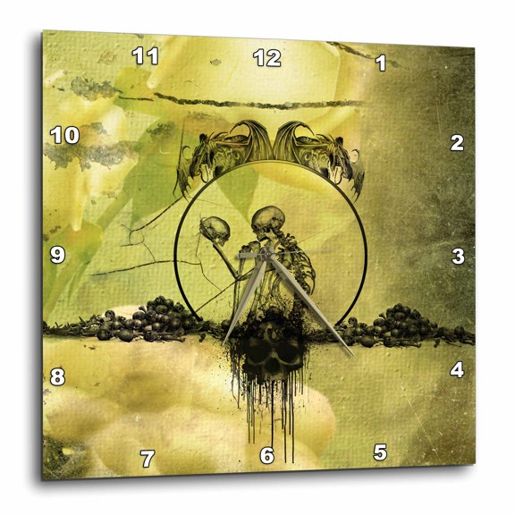 3drose, Awesome Skeleton with Skulls, 15x15 Wall Clock