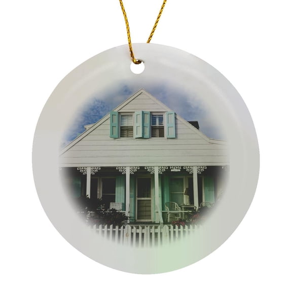 3drose, Bahamas, Eleuthera, Dunmore, Colonial-era House - Ca05 Wbi0537 - Walter Bibikow, Circle Porcelain Ornament