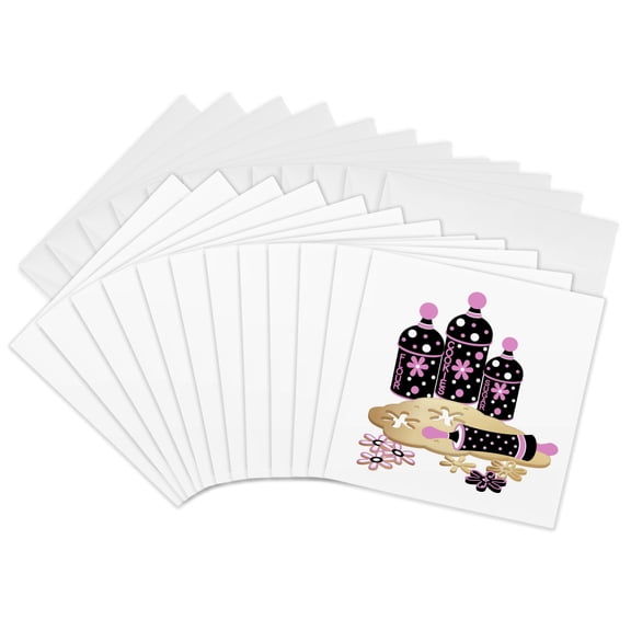 3drose, Baking Cookies, 12 Greeting Cards with Envelopes