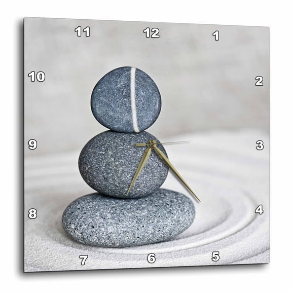 3drose, Balanced Stone Cairn Zen Style, 10x10 Wall Clock