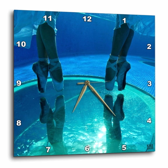 3drose, Ballerinas Dancing Underwater in a Swimming Pool 2, 13x13 Wall Clock