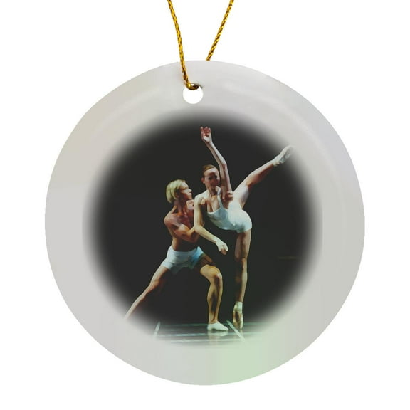 3drose, Ballet Dance, Circle Porcelain Ornament