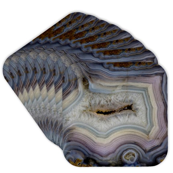 3drose, Banded Agate, Abstract Pattern, Set of 8 Coasters - Cork